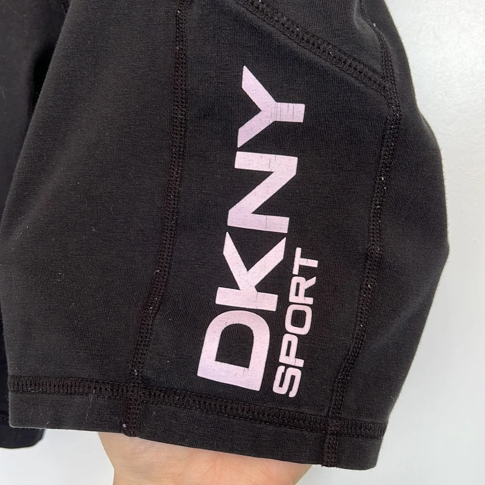 DKNY Sport Gracie‎ Logo High-Waist Bike Shorts W/Pockets Size S